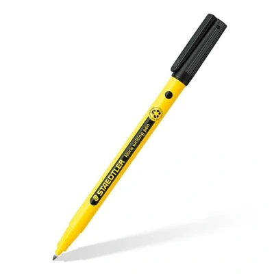 Imagen de STAEDTLER rotuladores 307 Noris Writing Pen Rotulador Punta Fina Trazo 0.6mm Aprox Tinta Base Agua Cuerpo Fabricado en un 97% de Plastico Reciclado Color Negro Caja 10