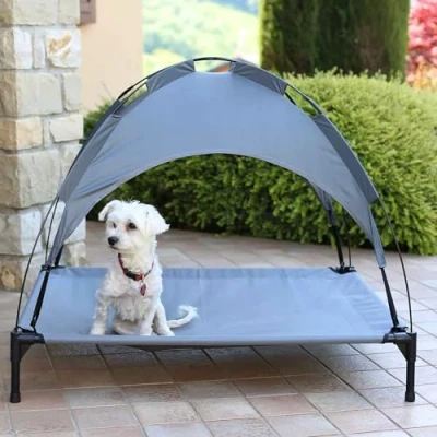 Imagen de Italian Bed Linen Sogni e Capricci Pets Cama “Sunny para Perros y Gatos, Gris, 105x85xh85 cm