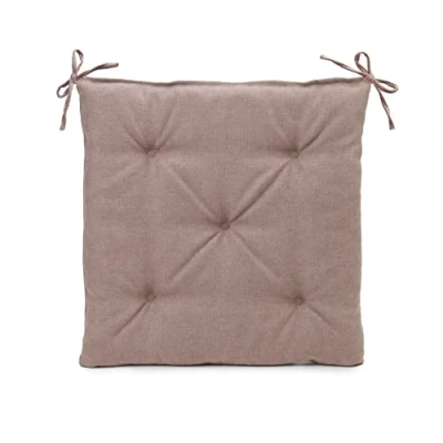 Imagen de Gözze Cojín de asiento con correas fijación, silla, Acolchado, Darco, 40 x 4 cm Marrón Topo