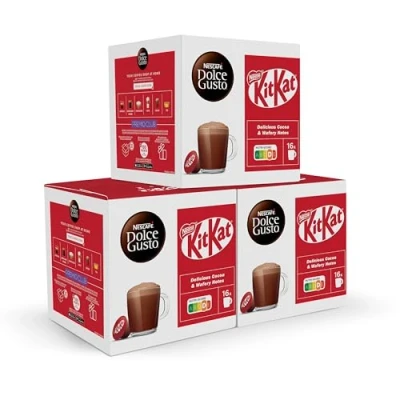 Imagen de NESCAFÉ Dolce Gusto Kitkat, Bebida de Chocolate, 3 packs 16 cápsulas, Total 48 cápsulas