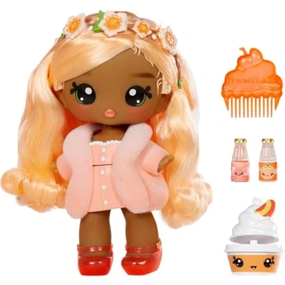 Imagen de YUMMILAND Large Doll y Num Nom Lipgloss Pet Piper Peach Swirlyboo Muñeca Perfumada con Kit de Brillo Labios DIY Adecuado para Niños Mayores 4 Años