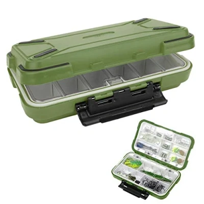 Imagen de Caja de aparejos pesca ABS impermeable contenedor almacenamiento accesorios para cebo y anzuelos(Verde)