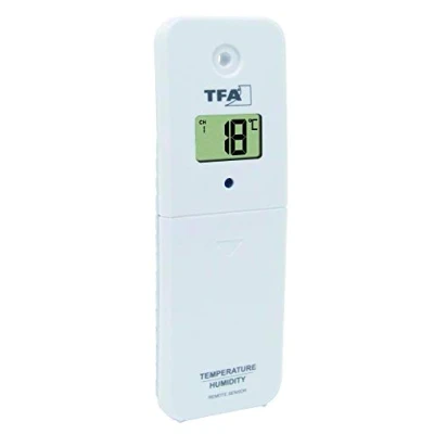 Imagen de TFA Dostmann Transmisor térmico higrómetro 30.3239.02 para Piscina Marbella y WLAN Estaciones meteorológicas con Pantalla Blanca 51 x 20 146 mm