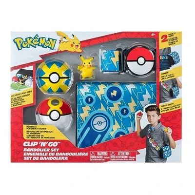 Imagen de Pokémon Juego de bandolero Clip &#039;N&#039; GO Incluye Figura Batalla Pikachu 2 Pulgadas rápida y Accesorios Bola repetida (Jazwares PKW3156)