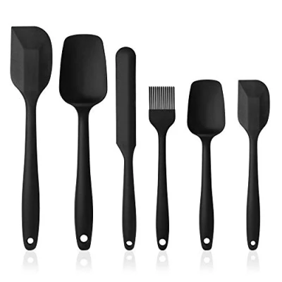 Imagen de Vicloon Utensilios de Cocina Silicona,Set 6 Espátulas Silicona Incluye Hilvanado Cepillo, Espátula,Cuchara, No Tóxico, Antiadherente,Resistente al Calor,Utensilios para y Horneado