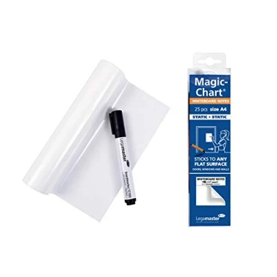 Imagen de Legamaster 7 159100 A4 Pack de 25 hojas película electro estática, A4, color blanco