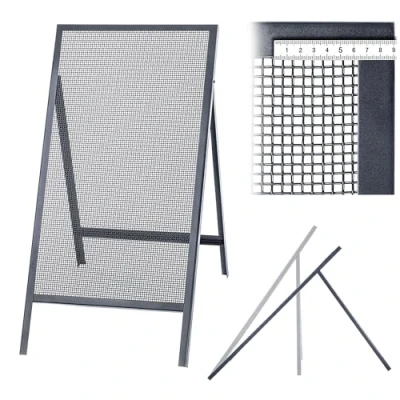 Imagen de KADAX colador de acero, malla alambre arena, filtro rectangular para arena y compost, tierra piedras (tamaño la malla: 0,6 x cm)