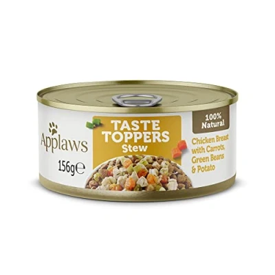 Imagen de Applaws Comida Húmeda para Perros 100% Natural, Pollo sin Granos con Estofado de Verduras, Paquete 12 Latas 156g