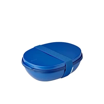 Imagen de Mepal Fiambrera Ellipse Duo Lonchera &amp; Adultos y Ensaladera Llevar Práctica Lunch Box Almuerzo Saludable Ideal Sándwiches, Ensaladas Sobras 825 ml + 600 Vivid blue