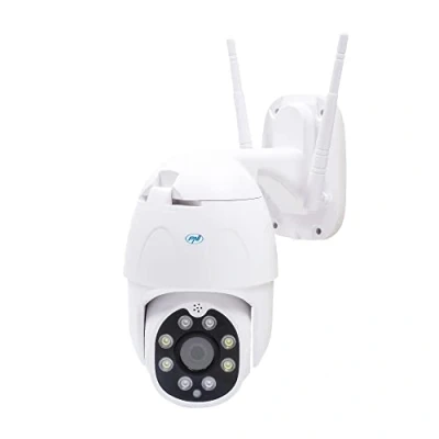 Imagen de PNI Cámara de videovigilancia inalámbrica IP230TLR 1080P con H264 + PTZ Compatible microSD 128 GB, visión Nocturna, aplicación Tuya, P2P, Android, iOS, para Interiores y Exteriores