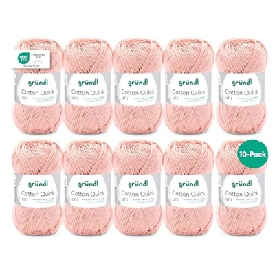 Imagen de Gründl Cotton Quick Uni, 10 ovillos de 50 g (Hilo Colores 100% algodón, Certificado Oeko Tex, / 125 m, tamaño Aguja: 3 4, x g)