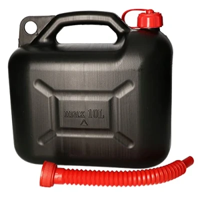 Imagen de KOTARBAU® Bidón de gasolina con embudo 10 litros, combustible, Garrafa combustible embudo, reserva, plástico