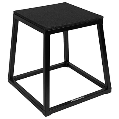 Imagen de Retrospec Plataformas de salto Plyo unisex para gimnasio en casa, ejercicio pliométrico y caja saltos, negro mate, 18 pulgadas
