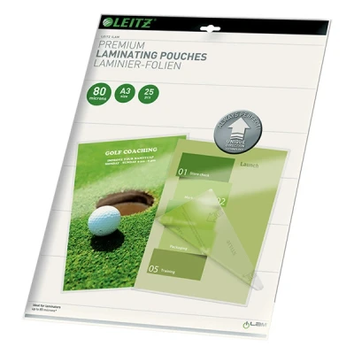 Imagen de Leitz Bolsas de plastificación, Brillante, Transparente, A3, UDT, plastificación