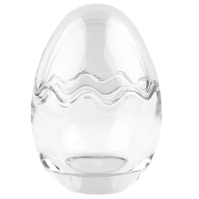 Imagen de Ideen mit Herz Huevo de cristal, 2 piezas, tapa extraíble, rellenable, transparente (14,2 cm alto, 10,1 diámetro, 1 huevo)