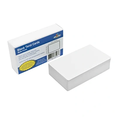 Imagen de Apostrophe Games Naipes en Blanco de Tamaño Tarot (Acabado Mate) 12 cm x 7 cm, 80 Cartas y Caja Blanco, Tarjetas Flash, Juegos Mesa, Guía Estudio Notas