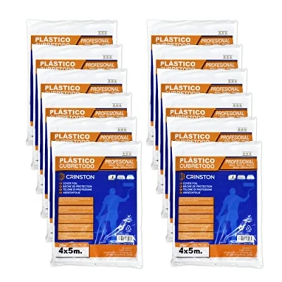 Imagen de CRINSTON Plástico Cubretodo protector 4x5m 20 m2 (PACK 12 UNIDADES)