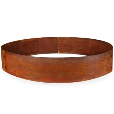 Imagen de UNIGARDIA Anillo para árboles de Acero Corten Ø 100 cm, Altura 20 cm Bordura jardín oxidada en Metal Bordillo Redondo con óxido + 1 par Guantes Montaje