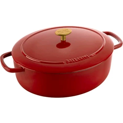 Imagen de BALLARINI Bellamonte Cacerola ovalada de hierro fundido esmaltado (29 cm, 4,5 L), color rojo