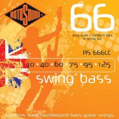Imagen de cuerdas Rotosound para bajo eléctrico SWING 66 Stainless SETS 6 RS666LC Medium Light 30 125