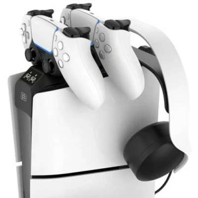 Imagen de Base de carga Ardistel BLACKFIRE® Top Dual Charging Dock &amp; Stand, Para 2 Mandos PS5 DualSense, Blanco