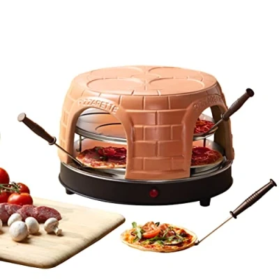 Imagen de Emerio Hornillo de pizza PIZZARETTE el original, hecho a mano, diseño patentado, para mini pizza, diversión familiar 8 personas, PO 116124.1