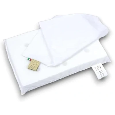 Imagen de GM Almohada Baby Memory 30 x 50 para bebé, cuna ultra transpirable de espuma viscoelástica con funda blanca 100% algodón desenfundable cuna, transportín, portabebés, Next to Me Made in Italy