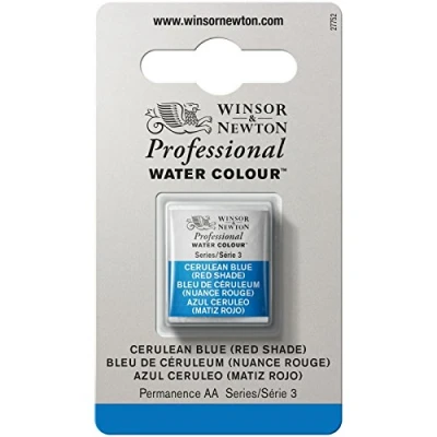 Imagen de Winsor &amp; Newton Acuarela Profesional Pintura de Acuarela, Alta Luminosidad, Resistente a la Luz, Calidad Archivo, 1/2 Godet, Color Azul Cerúleo Matiz Rojo
