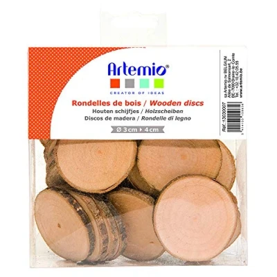 Imagen de Artémio Discos de Madera (180 g, 40 Unidades), Color marrón