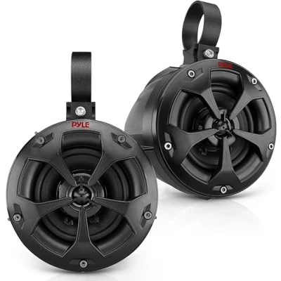 Imagen de Pyle altavoces todoterreno dobles impermeables de 2 vías, sistema torre wakeboard grado marino 4 pulgadas, 800 W, altavoz estéreo audio exterior rango completo para ATV,