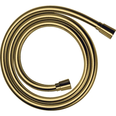 Imagen de hansgrohe Isiflex Manguera de ducha universal (1,25 m, con protección antitorsión, flexible contra torceduras, incluye arandelas estanqueidad, acabado dorado pulido)