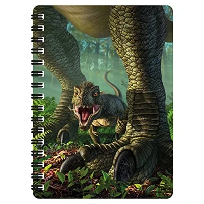 Imagen de 3D LiveLife Libreta T rex enano de Deluxebase. pequeña A6 con espiral, lenticular dinosaurio y hojas lisas recicladas. Ilustraciones licencia del reconocido artista Jerry LoFaro
