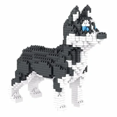 Imagen de Atomic Building Perro Husky Siberiano. Figura para ensamblar con nanoblocs. 950 Piezas.