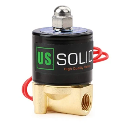 Imagen de U.S. Solid 220V AC 1/4&quot; G Válvula de solenoide eléctrica Latón Normalmente Cerrado Solenoid Valve Impulsado Directamente para Agua Aire Aceite Diesel Viton Material del sello