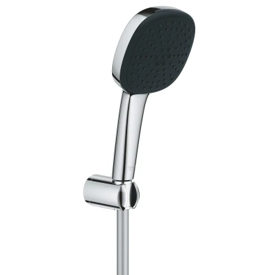 Imagen de GROHE Vitalio Comfort juego de soporte pared (2 chorros, flexo ducha 1750 mm, sistema antical, ahorro agua), negro mate, 263992431