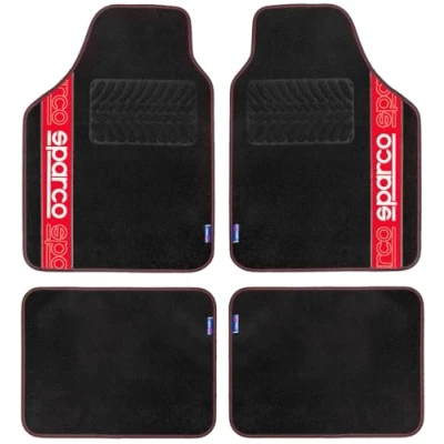 Imagen de SPARCO SPF510RD Juego de alfombrillas suelo Poliéster delante y detrás 4 negro 66 x 47 cm (front), 37 (rear) norauto, oscaro, mister auto