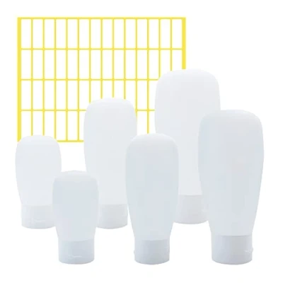 Imagen de HLIWS Botes para Gel y champu,Botellas Rellenables Viajes,6 Piezas(30ml,60ml,100ml,2 Cada uno),con Etiqueta,para artículos de tocador Viaje