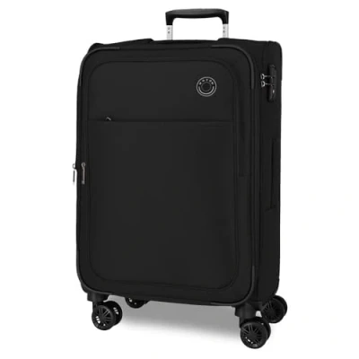 Imagen de Movom Atlanta Maleta Mediana Negro 43x66x26 cms Blanda Poliéster Cierre TSA 59L 2,6 kgs 4 Ruedas Dobles