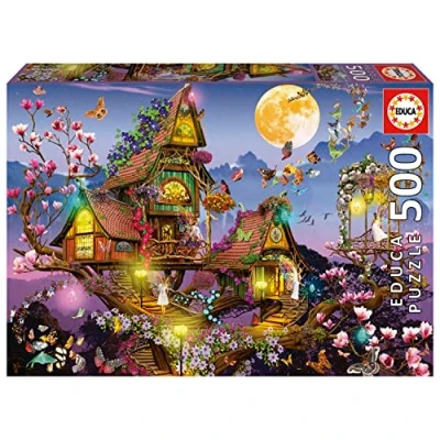Imagen de Educa Puzzle de 500 Piezas para Adultos Casa Las Hadas Incluye Pegamento Fix Puzzle. Medida aproximada una Vez montado: 48 x 34 cm. A Partir 11 años (19554)
