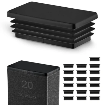 Imagen de EMFA Tappo per Tubo rettangolare Fino a 50x12 mm 20 pezzi Colore Nero RAL 9005 5x1,2 cm