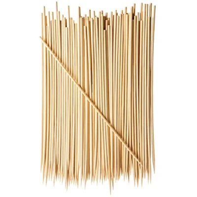 Imagen de Comfy Package 100 brochetas de madera bambú 12 pulgadas para asar, shish kebob, frutas, aperitivos y cócteles