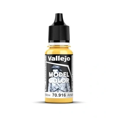 Imagen de Vallejo Model Color Pintura Acrílica Amarillo (Sand Yellow) Acabado Mate, 18 ml. Autonivelante y Sistema BSL para Modelismo Figuras
