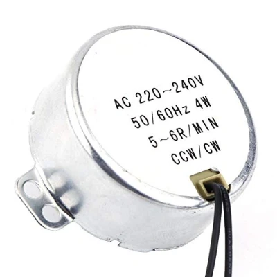 Imagen de Sincronizador sincrónico de la placa giratoria Motor 50 / 60Hz Frecuencia AC 220 240V con engranaje CW/CCW 4W(5 6RPM)