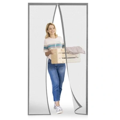 Imagen de Meet Beauty Mosquitera Magnética para Puertas, 95 x 200 cm Se Cierra Automáticamente y Mantiene el Aire Fresco, Fácil de Instalar Adecuado Todos los Tamaños Gris
