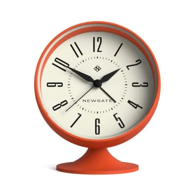 Imagen de NEWGATE Reloj Despertador Retro de Media cúpula Spheric&#039; en Acabado Naranja Silicona Suave al Tacto y Movimiento Barrido silencioso con Sonido Alarma pitido Digital.