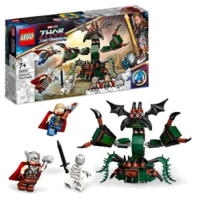 Imagen de LEGO Marvel Attack on New Asgard 76207 Building Kit; Thor Construction Toy with 2 Minifigures for Kids Aged 7+ (159 Pieces)