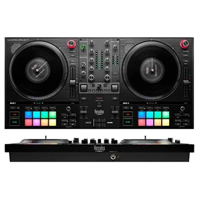 Imagen de Hercules DJControl Inpulse T7 Controladora de DJ Motorizada Negra 2 Decks incluye Serato Lite y el software DJUCED