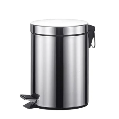 Imagen de Cubo de Basura con Pedal, Acero Inoxidable, Papelera Baño, Capacidad 3L
