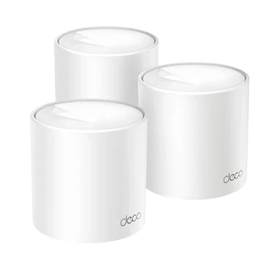 Imagen de [NUEVO]TP Link Deco X1500 (3 Pack) Sistema WiFi 6 AI Mesh, AX1500 Doble Banda 2.4 GHz/5 GHz, Cobertura hasta 600 m2, 3X Puertos GigabIt por Unidad, 160MHz Canal, ODFMA, 1024QAM, Color Blanco