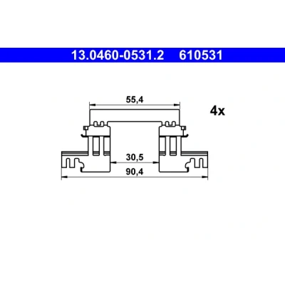 Imagen de ATE 13.0460 0531.2 Kit de accesorios, pastillas frenos MAZDA: CX 3, 3 Hatchback